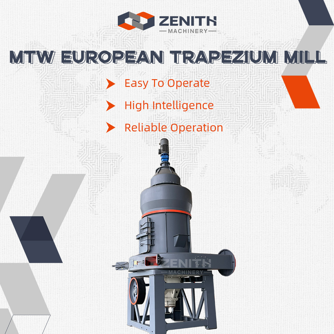 Schematic diagram showing the grinding and air classification process inside a trapezium mill.